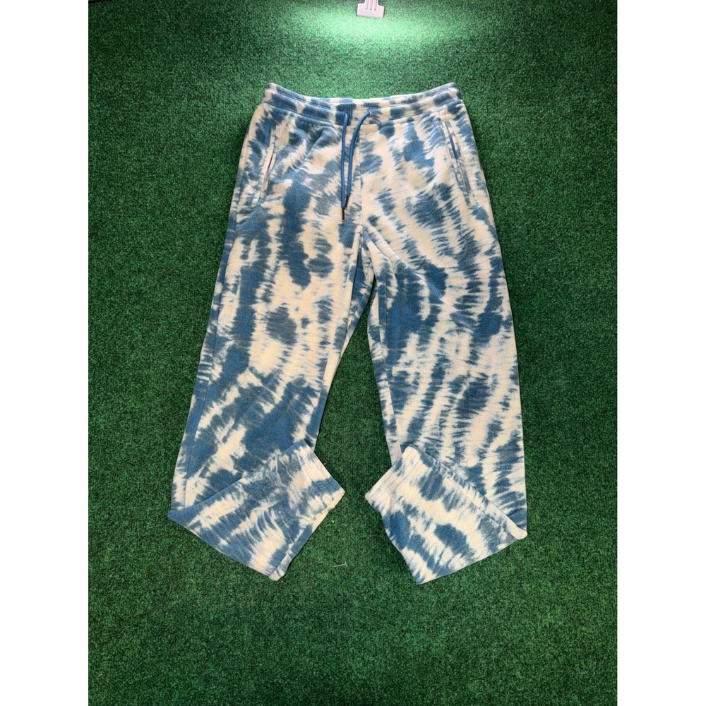Patagonia Synchilla Fleece Pants Blue White Tie Dye Joggers Womens XS